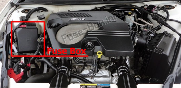 Расположение предохранителей в моторном отсеке: Chevrolet Impala 2006-2013 гг.